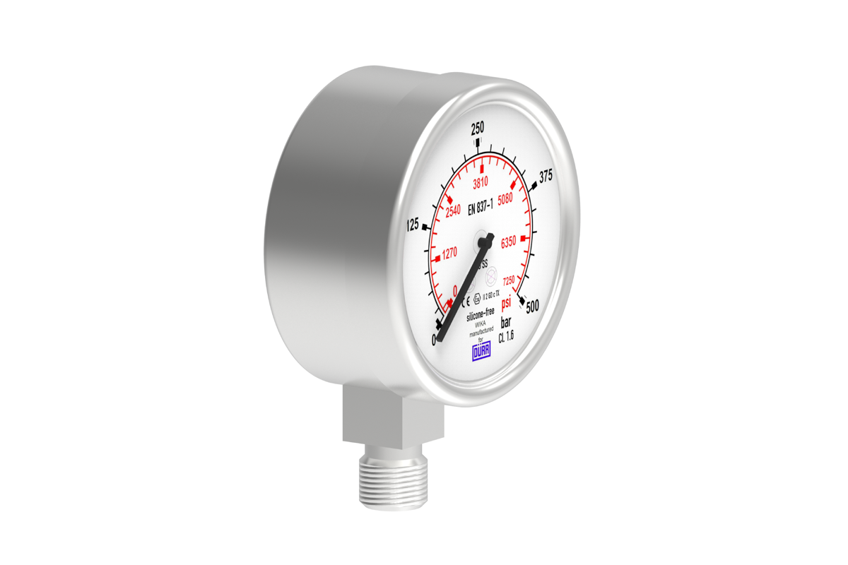 Product: Pressure Gauge 0-500bar D63 G1/2" Radial